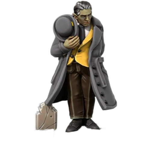 jacket, concept art, 3d render, comic book art, cartoon, man, dressed, gray transparent PNG cut-out