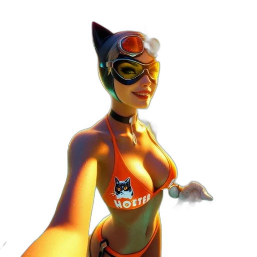 mask, robot, dress, jewelry, 3d render, comic book art, concept art, fantasy art transparent PNG cut-out