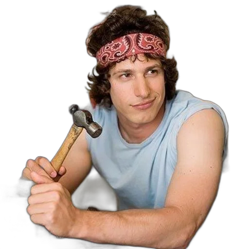 staff, weapon, sword, hair, photorealistic, man, blue, tank transparent PNG cut-out