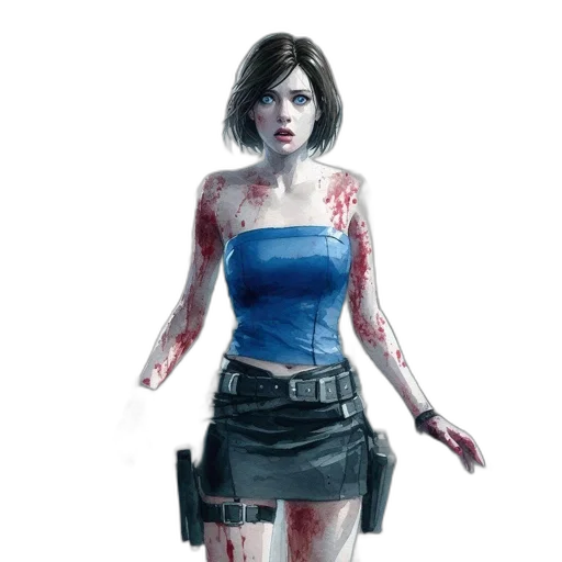 dress, concept art, comic book art, pixel art, fantasy art, blue, woman, visible transparent PNG cut-out