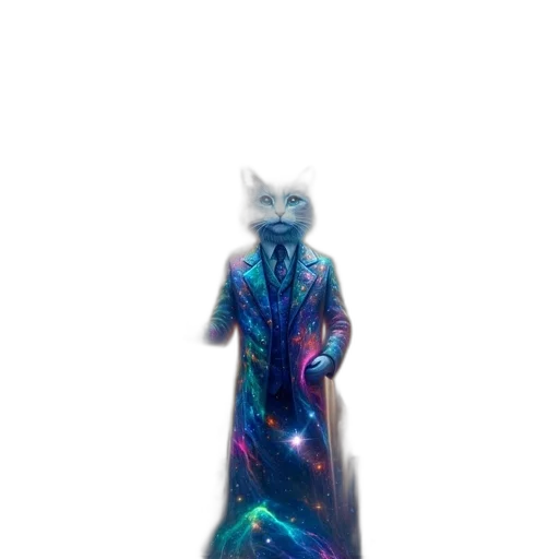 dress, staff, robot, creature, vaporwave, concept art, 3d render, fantasy art transparent PNG cut-out
