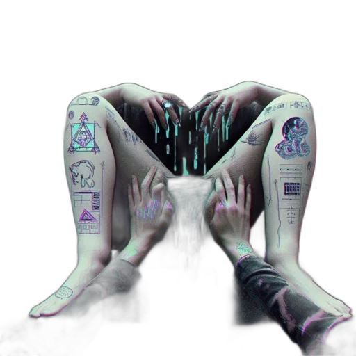 robot, mask, creature, shoes, cyberpunk, vaporwave, concept art, pixel art transparent PNG cut-out