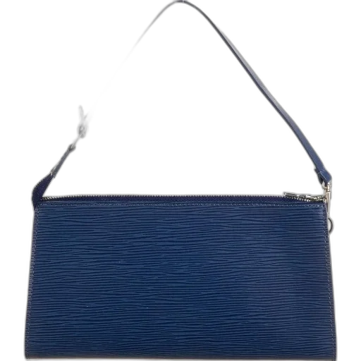blue, navy, leather, clutch, single, strap, zipper, closure transparent PNG cut-out