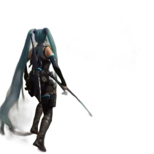 weapon, sword, staff, jacket, concept art, 3d render, cyberpunk, fantasy art transparent PNG cut-out