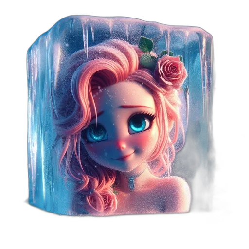 crown, concept art, 3d render, fantasy art, vaporwave, snow, underwater, icy transparent PNG cut-out
