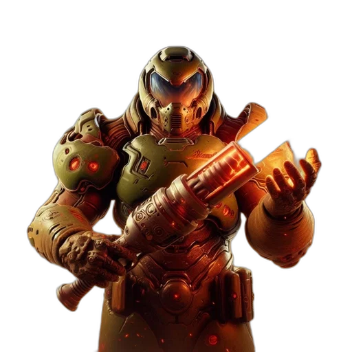 robot, weapon, sword, concept art, 3d render, fantasy art, pixel art, green transparent PNG cut-out
