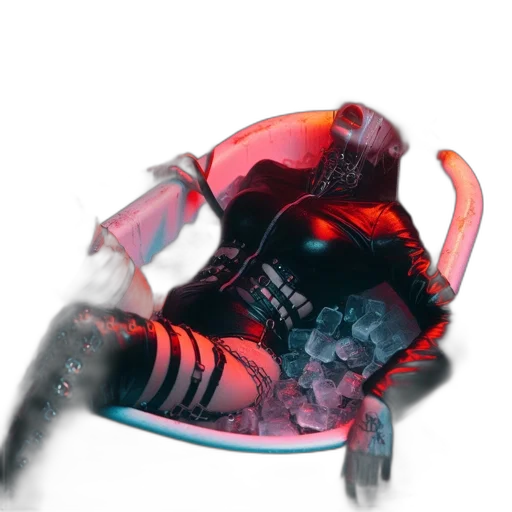dragon, mask, robot, creature, concept art, vaporwave, cyberpunk, 3d render transparent PNG cut-out
