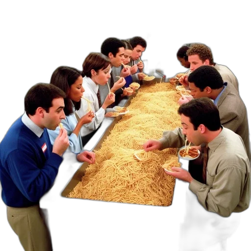 food, office, setting, group, people, gather, around, long transparent PNG cut-out