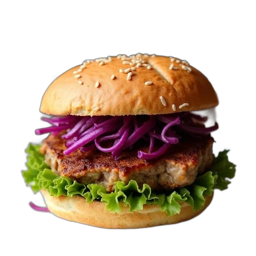 food, animal, crown, weapon, photorealistic, 3d render, close-up, sandwich transparent PNG cut-out