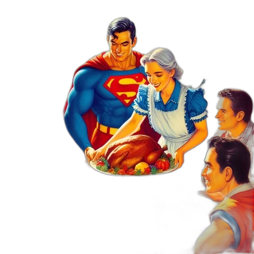 food, comic book art, concept art, underwater, family, gathers, meal, featuring transparent PNG cut-out