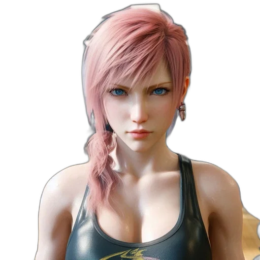 3d render, concept art, photorealistic, cyberpunk, pastel, woman, vibrant, pink transparent PNG cut-out