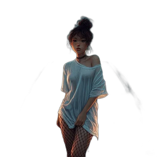 dress, umbrella, creature, robot, pixel art, 3d render, photorealistic, concept art transparent PNG cut-out