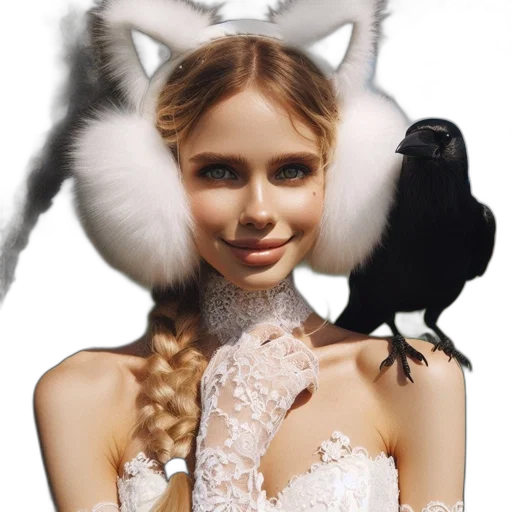 mask, animal, hat, dress, fantasy art, photorealistic, concept art, pixel art transparent PNG cut-out