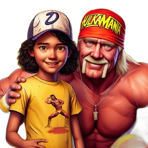 comic book art, concept art, photorealistic, cartoon, two, individuals, stand, side-by-side transparent PNG cut-out