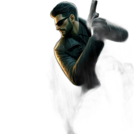 weapon, jacket, mask, concept art, comic book art, photorealistic, fantasy art, green transparent PNG cut-out