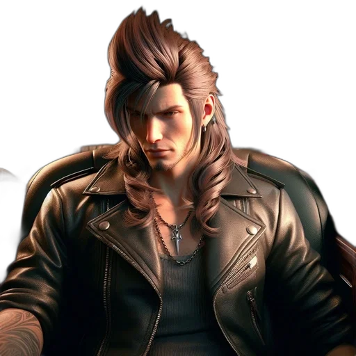 jacket, face, hair, concept art, 3d render, photorealistic, serious, male transparent PNG cut-out