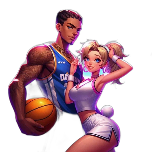 concept art, fantasy art, pixel art, cartoon, two, animated, characters, one transparent PNG cut-out