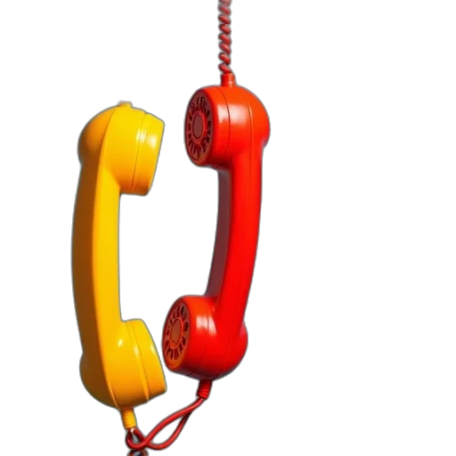 colorful, handset, telephones, hanging transparent PNG cut-out