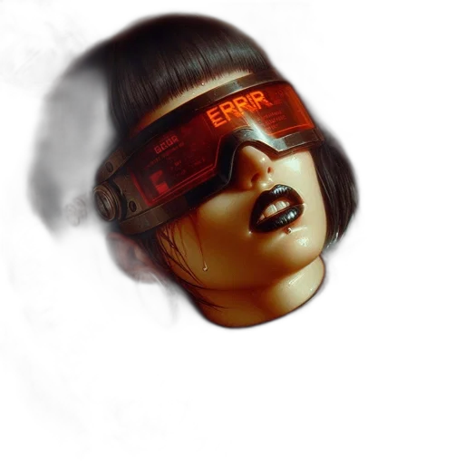 mask, face, cyberpunk, photorealistic, concept art, 3d render, neon lights, outer space transparent PNG cut-out