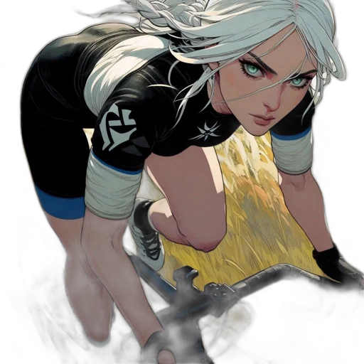 jacket, weapon, comic book art, concept art, fantasy art, anime, monochrome, blue transparent PNG cut-out