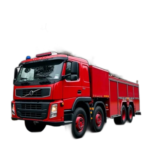 weapon, 3d render, concept art, photorealistic, fire, red, truck, large transparent PNG cut-out