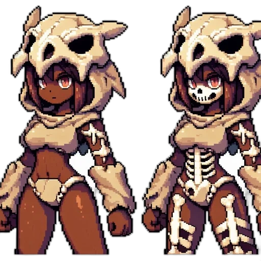 creature, mask, pixel art, concept art, 3d render, fantasy art, earth tones, monochrome transparent PNG cut-out
