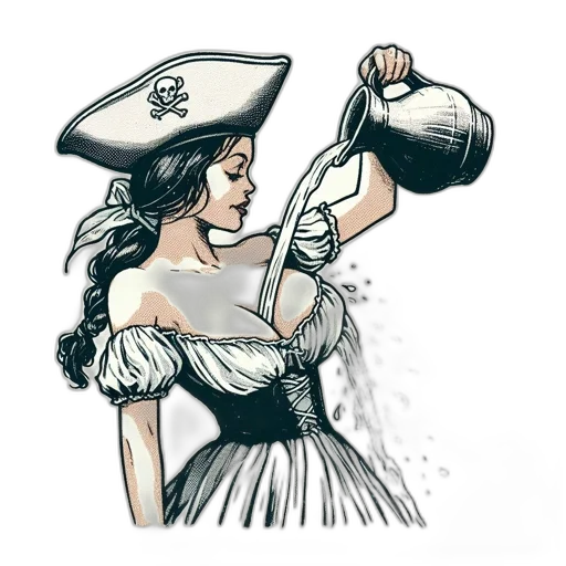 dress, staff, hat, crown, comic book art, concept art, fantasy art, cartoon transparent PNG cut-out