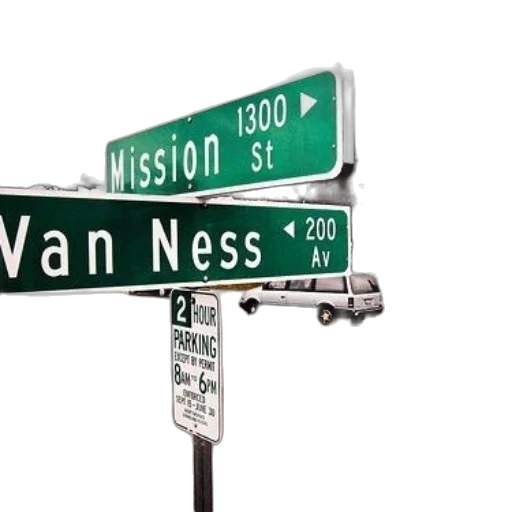 city street, street, signs, intersection, mission, van, ness, ave transparent PNG cut-out