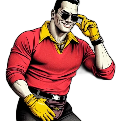 staff, jacket, comic book art, cartoon, concept art, photorealistic, red, animated transparent PNG cut-out