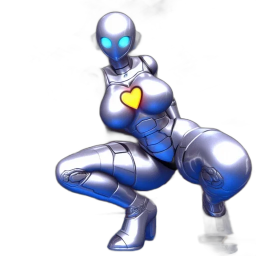 robot, dress, jewelry, weapon, concept art, 3d render, cyberpunk, pixel art transparent PNG cut-out