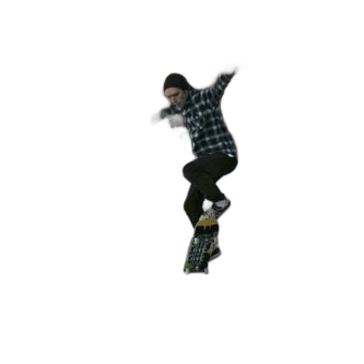 jacket, staff, shoes, creature, 3d render, pixel art, skateboarder, plaid transparent PNG cut-out