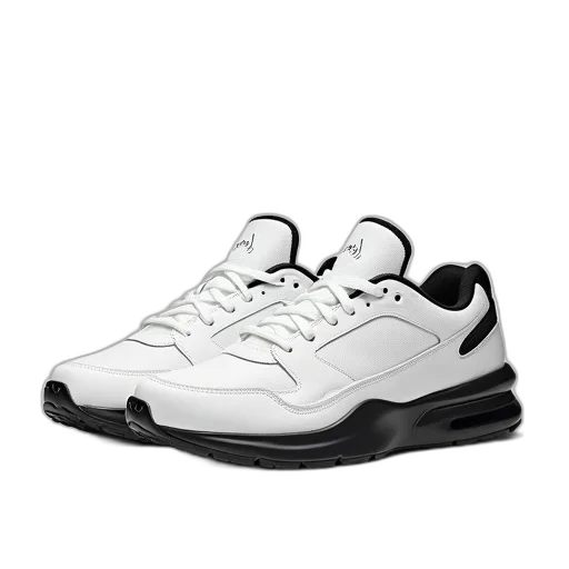 shoes, 3d render, white, black transparent PNG cut-out