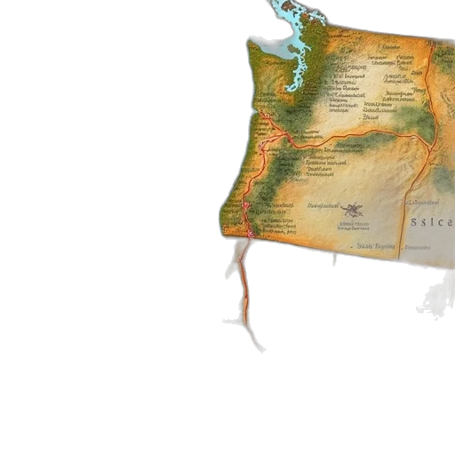 map, pacific, coast, road transparent PNG cut-out