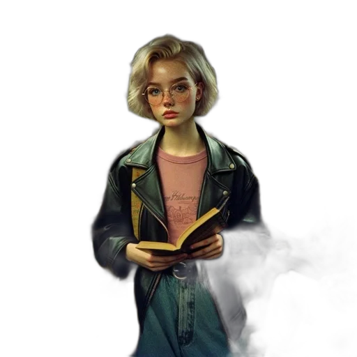 jacket, staff, face, robot, concept art, comic book art, 3d render, photorealistic transparent PNG cut-out