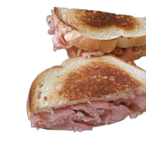 food, photorealistic, toasted, sandwich, ham, lettuce, accompanied, pickle transparent PNG cut-out