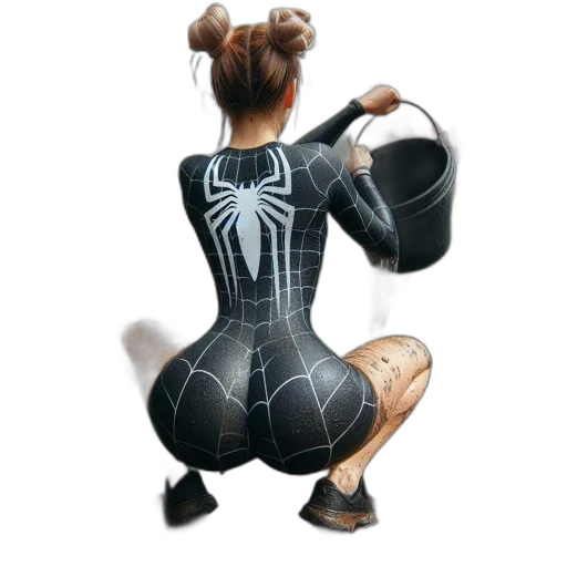 dress, concept art, comic book art, 3d render, cartoon, woman, muddy, bodysuit transparent PNG cut-out