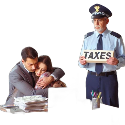 office, study, scene, features, two, people, embracing, policeman transparent PNG cut-out