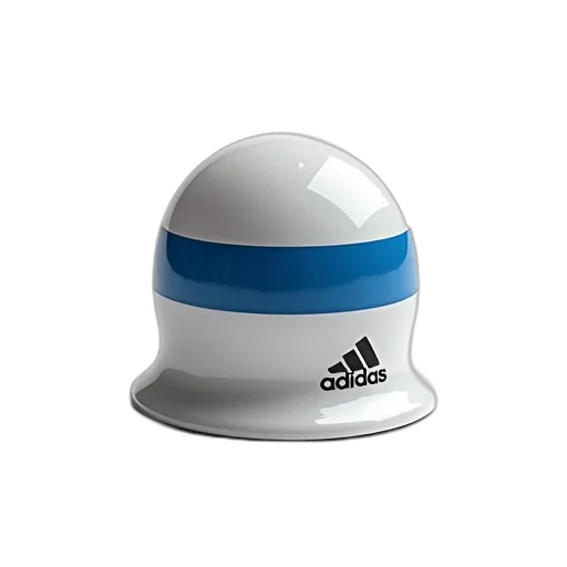 hat, robot, 3d render, white, helmet, blue, stripe, black transparent PNG cut-out