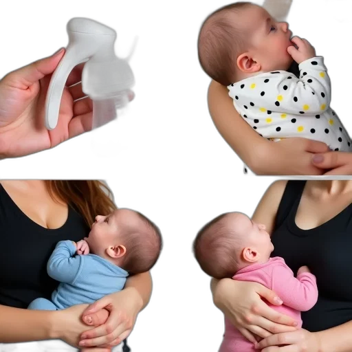 3d render, collection, images, showcasing, various, breastfeeding, scenarios, top transparent PNG cut-out