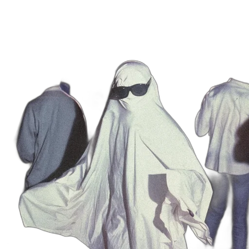 jacket, mask, dress, creature, 3d render, vaporwave, concept art, monochrome transparent PNG cut-out