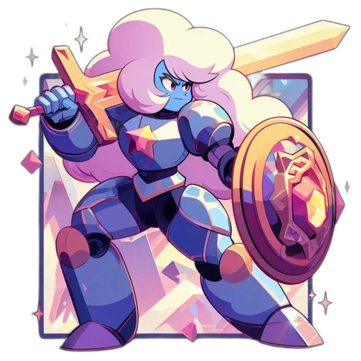 weapon, robot, staff, sword, concept art, pixel art, watercolor, vaporwave transparent PNG cut-out