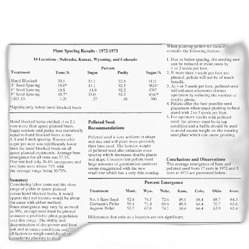 monochrome, scientific, report, plant, spacing, results, 1972-1973, nebraska transparent PNG cut-out