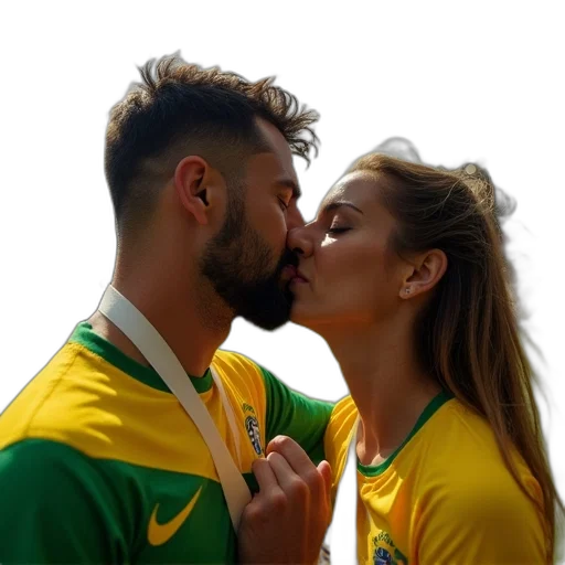 fans, kiss, during, match transparent PNG cut-out