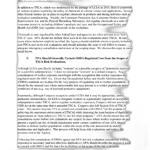 document, discussing, exclusion, osha-regulated, uses, scope, tsca, risk transparent PNG cut-out