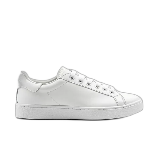 shoes, white, sneaker, patterned, sole, displayed, against, plain transparent PNG cut-out
