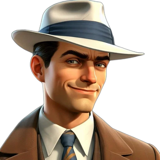 hat, face, staff, jacket, concept art, photorealistic, 3d render, cartoon transparent PNG cut-out