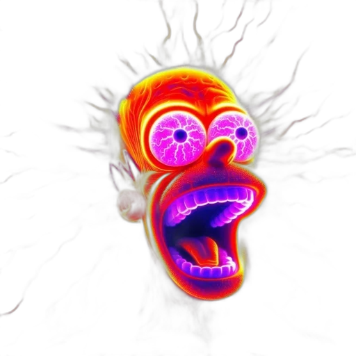 mask, face, creature, hair, 3d render, concept art, photorealistic, cartoon transparent PNG cut-out