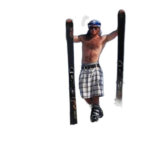 sword, man, stands, shirtless, snowy, mountain, holding, his transparent PNG cut-out