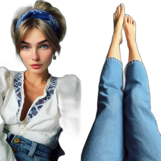 photorealistic, concept art, 3d render, oil painting, two, contrasting, scenes, woman transparent PNG cut-out