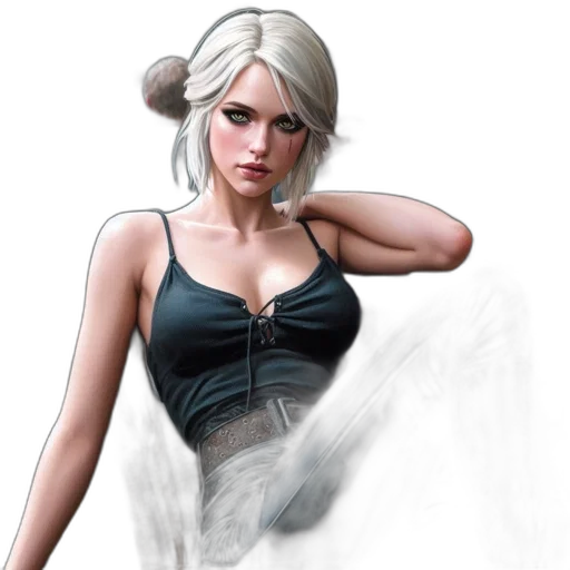 dress, concept art, fantasy art, comic book art, photorealistic, dark, monochrome, woman transparent PNG cut-out
